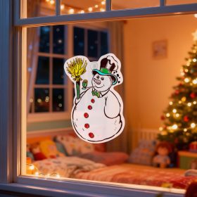   Karácsonyi ablakdekoráció - hóember - tapadókorongos - 30 x 29 cm (59736B)