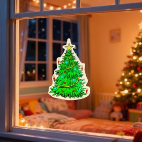   Karácsonyi ablakdekoráció - karácsonyfa - tapadókorongos - 30 x 29 cm (59736C)