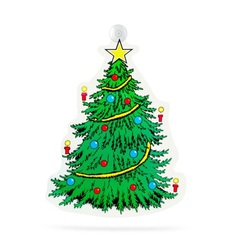 Karácsonyi ablakdekoráció - karácsonyfa - tapadókorongos - 30 x 29 cm (59736C)