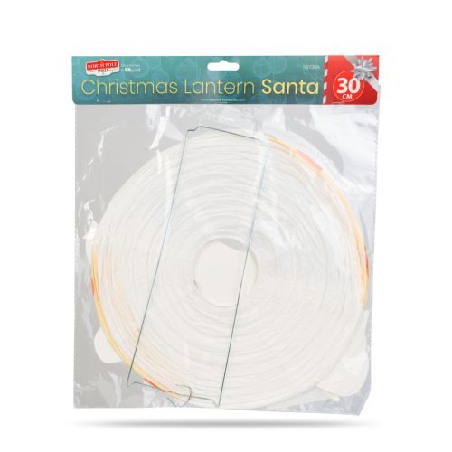 Karácsonyi lampion - Mikulás - papír - 30 cm (59739A)