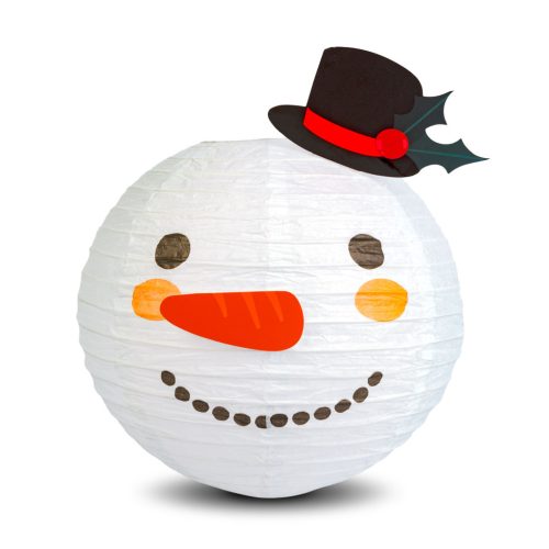 Karácsonyi lampion - hóember - papír - 30 cm (59739B)