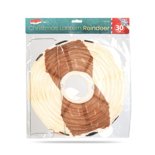 Karácsonyi lampion - rénszarvas - papír - 30 cm (59739C)