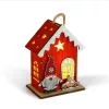 Karácsonyi LED-es dekoráció - házikó manóval - melegfehér LED, piros - 7,5 x 5 x 10 cm - 2 féle (59746)
