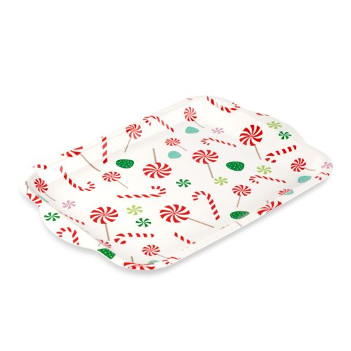 Karácsonyi tálca - műanyag - 34 x 23 cm (59751)