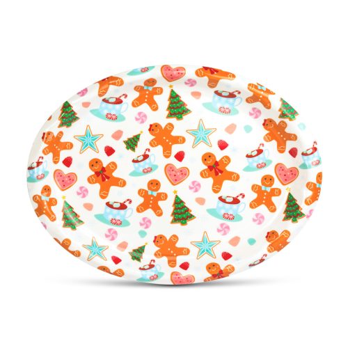 Karácsonyi tálca - műanyag - 36 x 26 cm (59752)