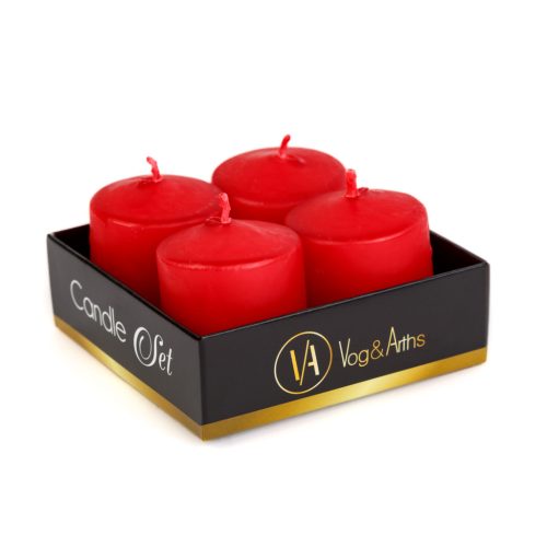 Vog Und Arths Gyertya szett - piros, illatmentes - 4 x 45 g (58813A)