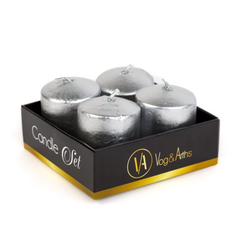 Vog Und Arths Gyertya szett - ezüst, illatmentes - 4 x 45 g (58813C)