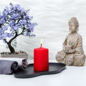 Vog Und Arths Gyertya - piros, illatmentes - 130 g (58807A)