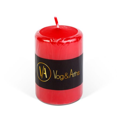 Vog Und Arths Gyertya - piros, illatmentes - 130 g (58807A)