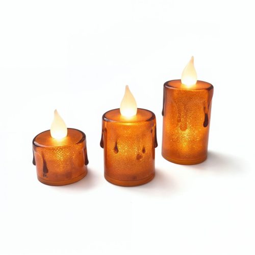 LED-es gyertya szett - melegfehér - műanyag - 3 db / szett (58260B)