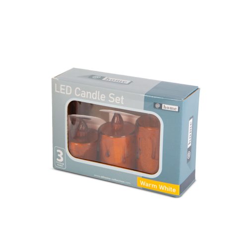 LED-es gyertya szett - melegfehér - műanyag - 3 db / szett (58260B)