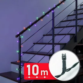   Fényfüzér - 10 m - színes - 200 LED - 220-240V - 6W - zöld kábel (59767)