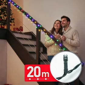   Fényfüzér - 20 m - színes - 400 LED - 220-240V - 6W - zöld kábel (59768)