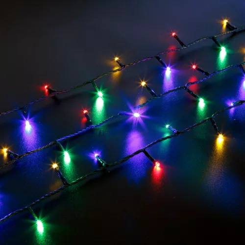 Fényfüzér - 20 m - színes - 400 LED - 220-240V - 6W - zöld kábel (59768)