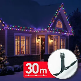   Fényfüzér - 30 m - színes - 600 LED - 220-240V - 6W - zöld kábel (59769)
