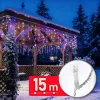 Fényfüzér - 15 m - 600 LED - 220-240V - 6W - átlátszó kábel (59770)