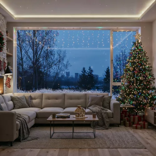 Fényfüzér - 15 m - 600 LED - 220-240V - 6W - átlátszó kábel (59770)