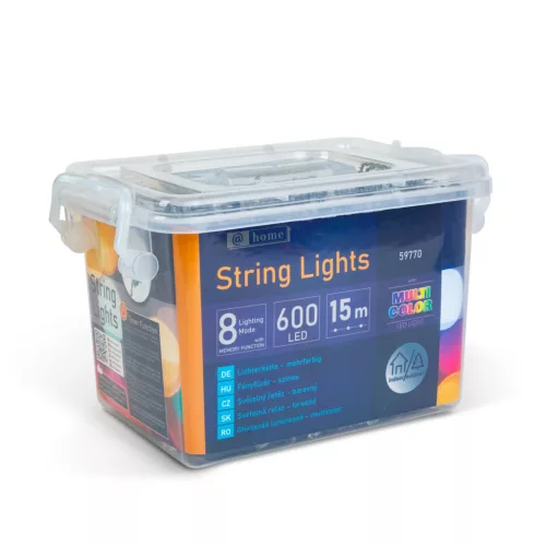 Fényfüzér - 15 m - 600 LED - 220-240V - 6W - átlátszó kábel (59770)