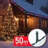 Fényfüzér - 50 m - színes - 1000 LED - 220-240V - 9W - zöld kábel (59771)