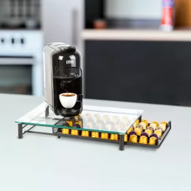   Bewello Fém kávékapszula tartó - 60 db Nespresso kapszulához - 410 x 260 x 60 mm - matt fekete (BW0999)