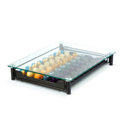 Bewello Fém kávékapszula tartó - 60 db Nespresso kapszulához - 410 x 260 x 60 mm - matt fekete (BW0999)