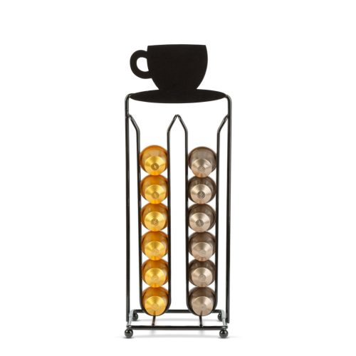 Bewello Fém kávékapszula tartó - 28 db Nespresso kapszulához - 125 x 115 x 340 mm - matt fekete (BW0998)