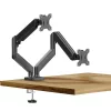Delight Monitor és TV tartókonzol - dupla karos, teleszkópos - asztallapra rögzíthető - 45 cm, 32" (39684B)
