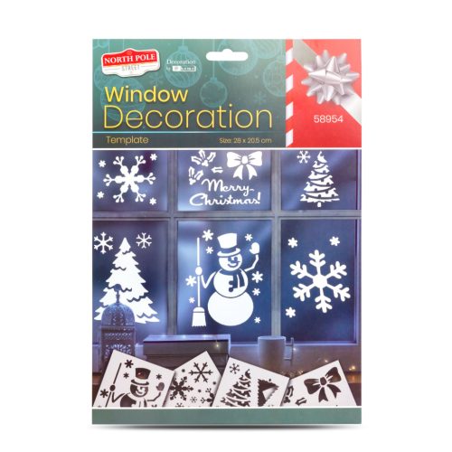 Family Karácsonyi ablakdekor sablon - 28 x 20,5 cm - 4 féle / csomag (58954)