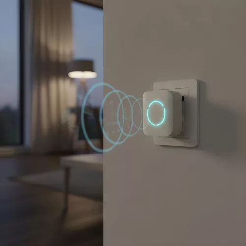 Delight Digitális elem- és vezeték nélküli csengő - Kinetic - fehér - kék LED (55331WH)