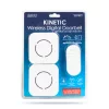 Delight Digitális elem- és vezeték nélküli csengő - Kinetic - 2 beltéri - fehér - kék LED (55331WH-2)