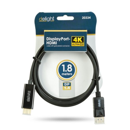 Delight DisplayPort - HDMI kábel - 1.4 - 4K - 1,8 m (20334)