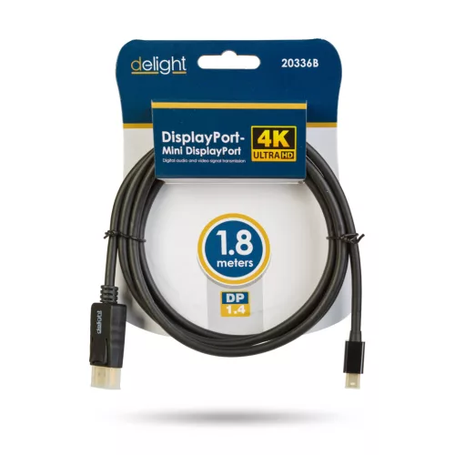 Delight DisplayPort - Mini Displayport kábel - 1.4 - 4K - 1,8 m (20336B)