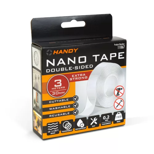 Handy Extra erős kétoldalas nano ragasztószalag - 300 x 3 x 0,2 cm (11067)