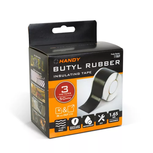 Handy Önzáró butilgumi szigetelőszalag - 3 m x 50 mm x 1,65 mm - fekete (11069)