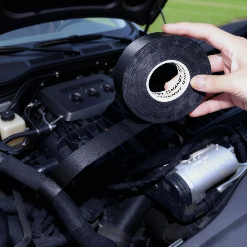 Handy Öntapadós textil szalag - kábelkorbácsokhoz - 25 m x 19 x 0,2 mm - fekete (11071)