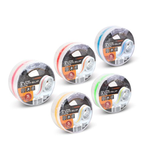 Handy Csúszásmentes ragasztószalag - foszforeszkáló jelölőcsíkkal - 5 m x 50 mm - 5 féle (11075)