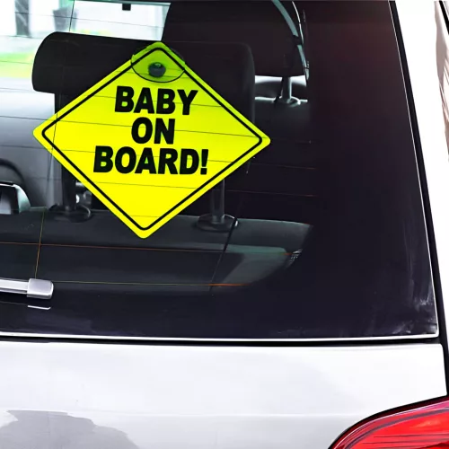 MNC Tapadókorongos "Baby on Board" tábla - 12,7 x 12,7 cm (54938)