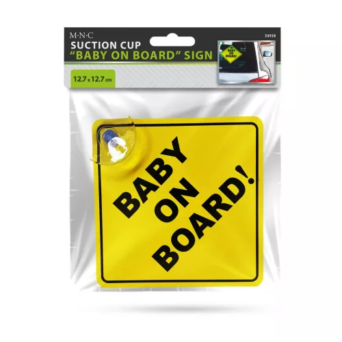 MNC Tapadókorongos "Baby on Board" tábla - 12,7 x 12,7 cm (54938)