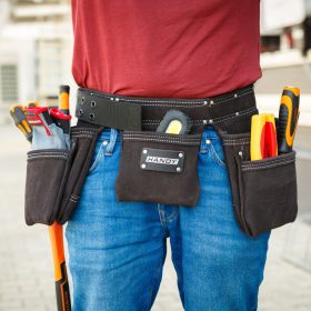  Handy Professzionális bőr szerszámtartó öv - 7 zseb, 1 kalapácstartó, 4 ceruzatartó (10260B)