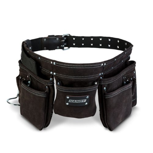Handy Professzionális bőr szerszámtartó öv - 7 zseb, 1 kalapácstartó, 4 ceruzatartó (10260B)