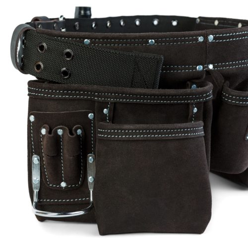 Handy Professzionális bőr szerszámtartó öv - 7 zseb, 1 kalapácstartó, 4 ceruzatartó (10260B)