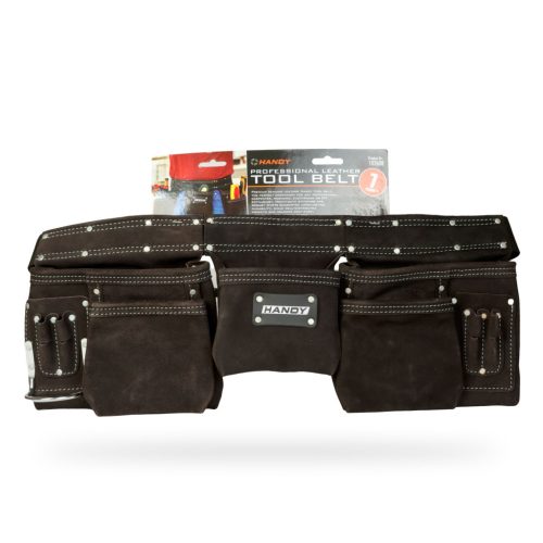 Handy Professzionális bőr szerszámtartó öv - 7 zseb, 1 kalapácstartó, 4 ceruzatartó (10260B)