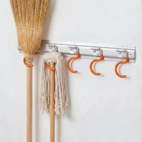   Handy Univerzális fali takarítóeszköz/szerszám tartó, akasztókkal - 5 részes (57148C)