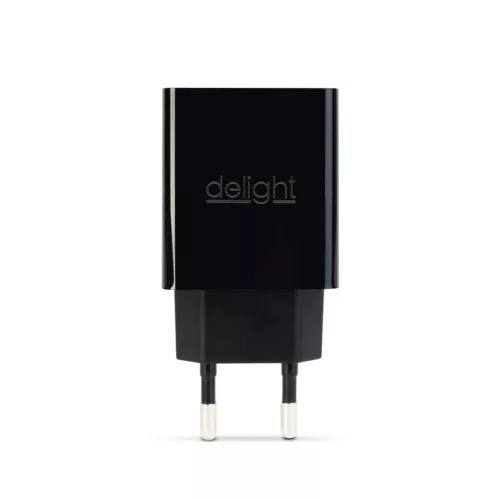 Delight USB Hálózati adapter 2xUSB fekete (55039-2BK)