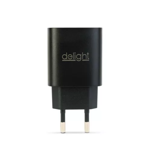 Delight Hálózati Adapter USB + Type-C PD20W gyorstöltéssel - fekete (55041BK)
