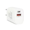 Delight Hálózati Adapter USB + Type-C PD20W gyorstöltéssel - fehér (55041WH)