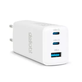   Delight Hálózati Adapter - USB-A 20W + Type-C PD45W gyorstöltéssel - fehér (55042)