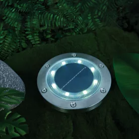   Garden Of Eden LED-es leszúrható / fali szolár lámpa - kör alakú - SMD LED - hidegfehér - 12 cm (11440F)