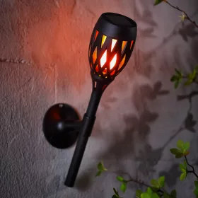   Garden Of Eden LED-es szolár lámpa - leszúrható / fali / szabadonálló - lángeffekt - 12 sárga LED - 90 x 410 mm (11262D)