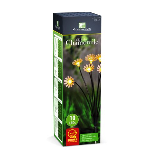 Garden Of Eden Leszúrható szolár lámpa - kamilla - 10 melegfehér LED - 80 cm (11272)